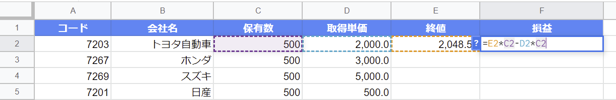 スクレイピングで日本の個別株の株価の損益計算の準備